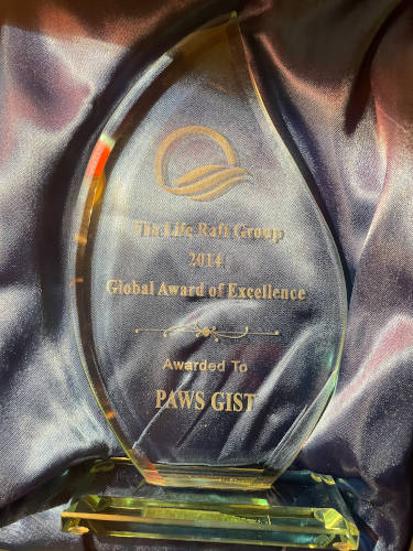 The Life Raft Group's 2014 Global Award of Excellence awarded to PAWS-GIST