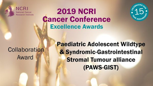 PAWS-GIST awarded the 2019 National Cancer Research Institute's Collaboration Excellence Award